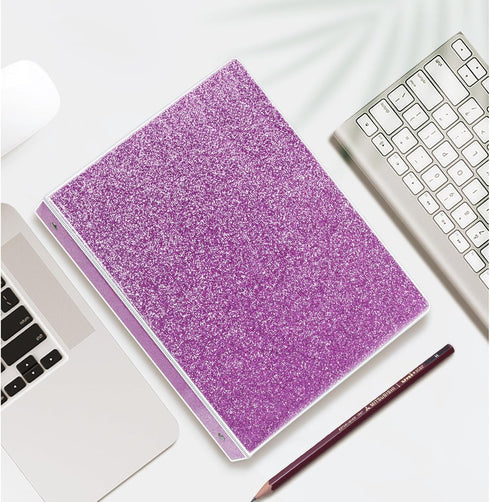 3 Ring Binder, Glitter 1 Inch Binder Organizer (10.5'' x 11.5'') Holds 8.5’’ x 11’’ Letter Size 300 Pages, Waterproof Durable View Binder, 1 Pack,...