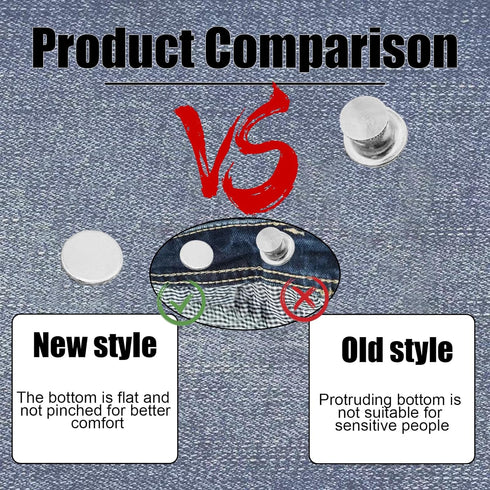 Upgraded Pant Waist Tightener with Comfortable Low Inside Bulge, 8 Set 4 Colors Jeans Button Tightener, Button Adjuster Button Pins for Jeans, Adj...