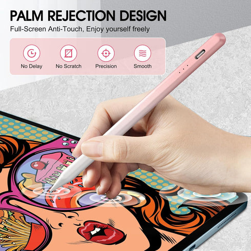 Stylus Pen for iPad,Palm Rejection Tilt Sensitivity Fast Charging Pencil Only Work for 2018 Or Later iPad 10/9/8/7/6th Gen,Pro 12.9&11",Mini 6/5,A...