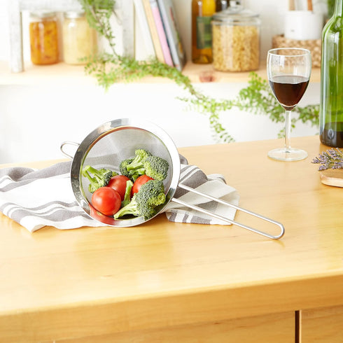 RSVP International Endurance Kitchen Collection, Stainless Steel Fine Mesh Conical Sieve/Colander, Multi-Purpose for Cooking, Baking, Loose Leaf T...