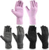 3 Pairs Compression Craft Arthritis Hands Gloves Fingerless Pressure Joint Relief for Quilting Sewing Typing Household Duties (Black, Gray, Purple...