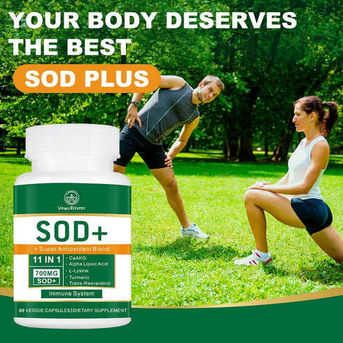 700MG Sod Superoxide Dismutase Supplement - High Potency Antioxidant Supplement for Cellular Health - 60 Capsules...