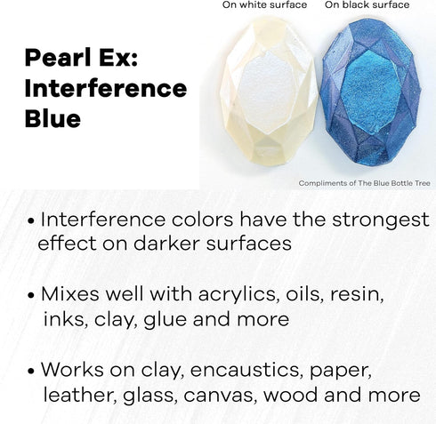 Jacquard Pearl Ex Pigment Powder 4oz Interference Blue for Epoxy Resin, Watercolors, Calligraphy Ink & Clay...