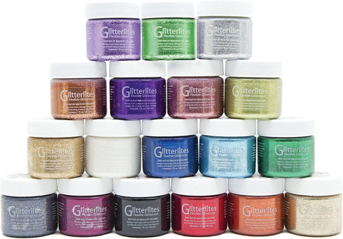 Angelus Flexible Glittercoat Glitter Paint, White Sugar...