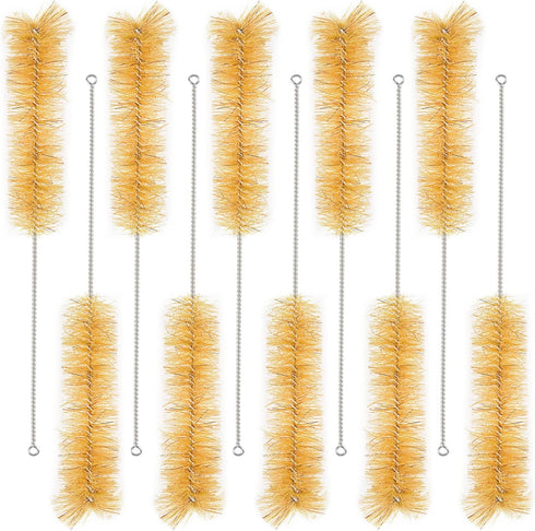 stonylab 10 Pack Tube Brushes, Bristle Test Tube Bottle Wash Cleaning Brushes with Radial Tufted End for Laboratory, Size M...