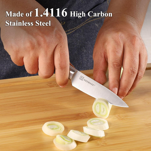 KEEMAKE Paring Knife 3.5 inch, Fruit Knife with German High Carbon Stainless Steel 1.4116 Small Knife, Pairing Knife with Pakkawood Handle Small K...