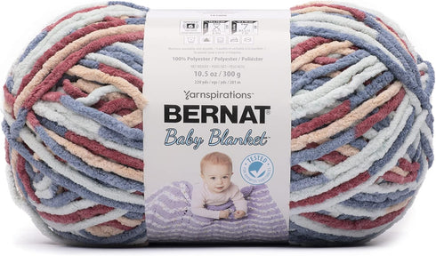 Bernat BABY BLANKET BB Button Roses Yarn - 1 Pack of 10.5oz/300g - Polyester - #6 Super Bulky - 220 Yards - Knitting/Crochet......