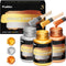 Acrylic Paint Metallic, 3pcs 13.5oz(375g) Gold & Silver & Bronze, Gold Leaf Paint for Art Painting, Ideal for Canvas, Wood, Clay, Fabric, Ceramic,...