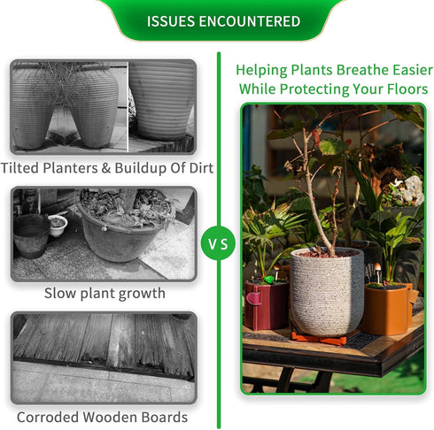 Pot Feet & Risers - 12 PCS of Pot Toes, Sturdy Supports for Your Indoor & Outdoor Planters - Easy to Clean & Durable, Better Drainage & Deck Prote...