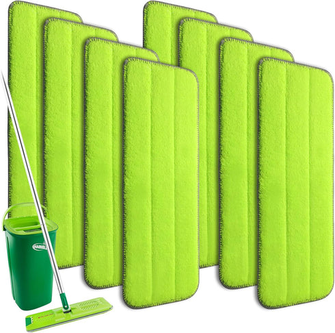 8-Pack Microfiber Mop Pads Compatible with Libman Rinse 'n Wring Mop and Bucket System, 13" x 5" Replacement Mop Heads, Reusable Washable Mop Refi...
