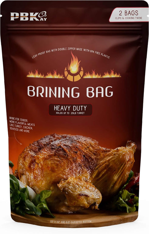 Large Turkey Brine Bags Heavy Duty for Turkey or Ham XL, 2 pack, with Cooking Twine...