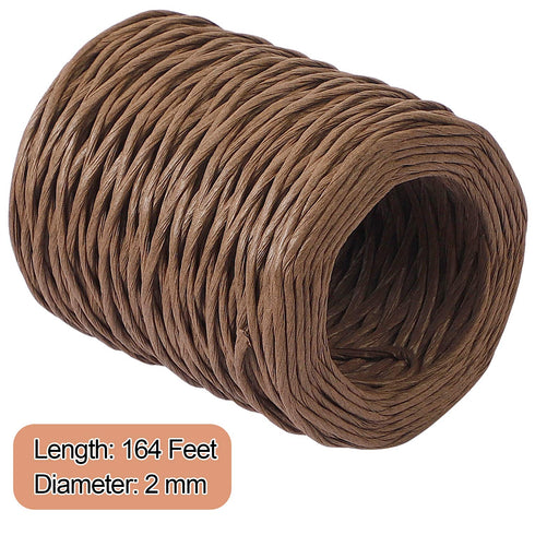 ZOENHOU 2 Rolls 2mm 328 Ft Brown Floral Wire, Vine Wire Floral Bind Rustic Style Craft Wire Waterproof Paper Wrapped Rope for Flower Crowns, Artif...