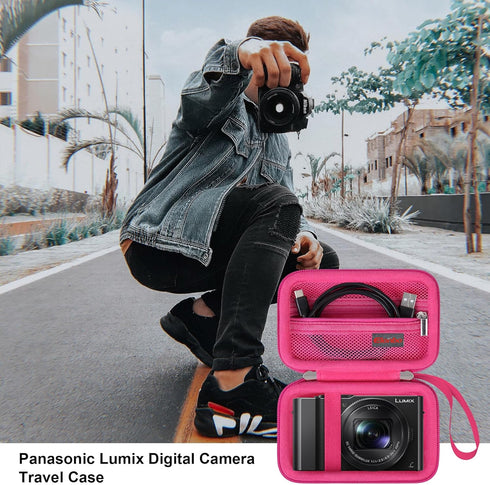 Carrying Case for Panasonic Lumix LX10/ LX100/ ZS60/ ZS70/ ZS80/ ZS200/ ZS100 4K Digital Camera, Vlogging Camera Travel Bag Storage Cover, Mesh Po...