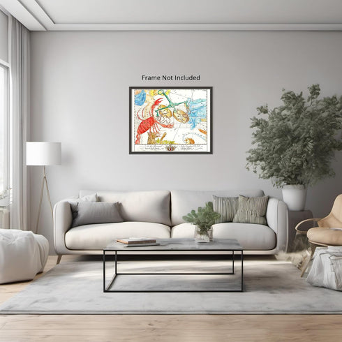 Posterizer 1 pcs-1750 star chart of the constellations Libra Cancer-Astrology & Zodiac Art-Astronomy & Celestial Art-Gift for Steampunk and Astrol...