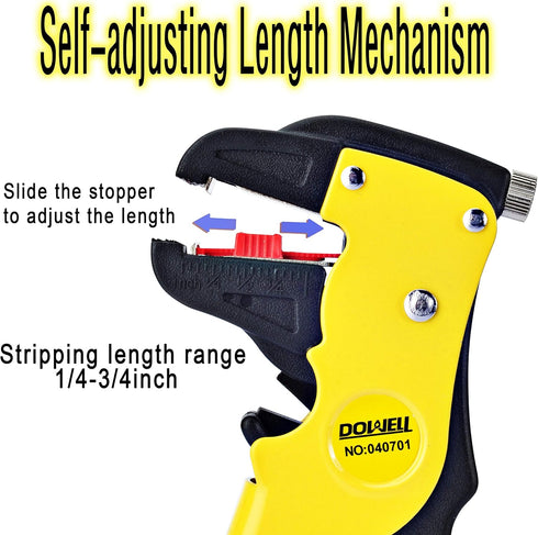 DOWELL Wire Stripping Tool Wire Stripper Cutter 14-24AWG for Flat Ribbon Cable Wire Electrical Automotive Repair HY040701N...
