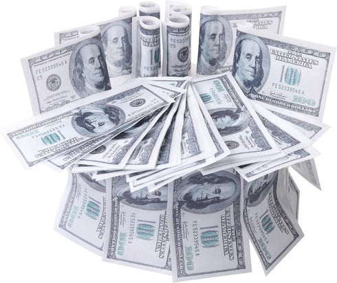 50 PCS Edible 100 Dollar Bill Image Cupcake Toppers Made of Wafer Paper Fake Money Cake Decoration for Baby Shower Birthday Anniversary Party Supp...