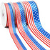 Patriotic Satin Ribbon,5/8 Inch, 10 Yards,American Flag Ribbon Red Blue White Star and Stripe Ribbon for July 4 th Memorial Day,President's Day Gi...