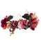 Vivivalue Adjustable Flower Headband Women Floral Crown Hair Wreath Flower Headpiece Halo Boho with Ribbon Wedding Party Festival Photos Maroon...