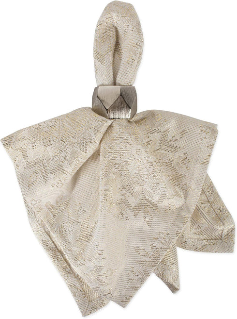 DII Holiday Dining Table Linen Sparkle Metallic Kitchen Décor, Napkin Set, 20x20, Jacquard Snowflakes, 6 Piece...
