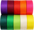 1 Inch Wide Solid Color Double Sided Polyester Satin Ribbon 20 Colors X 2 Yard Each Total 40 Yds Per Package...