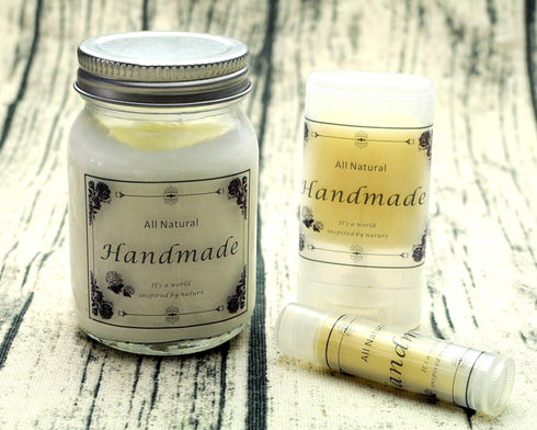 Homemade Skincare Products Adhesive Labels Stickers for Lip Balm Handcream Candle Container Tubes 20pcs (Handmade for All Products)...
