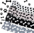 4 Rolls 26.4 Yard Paw Print Ribbon Dog Bone Wired Edge Ribbon Craft Wired Ribbon DIY Wrapping Ribbon for Halloween Christmas Handicraft Decor Part...