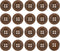 uxcell 100Pcs Wooden Buttons, 28mm 4 Hole Round Wood Button Wood Sewing Button Dotted Line Pattern for Sewing DIY Craft Clothing, Dark Brown...