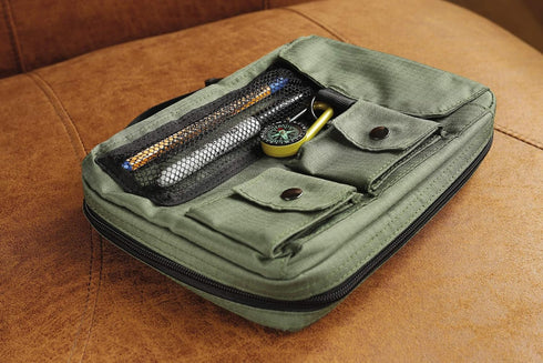 Compass Bible Cover, Zippered, with Handle, Nylon, Green, Medium...