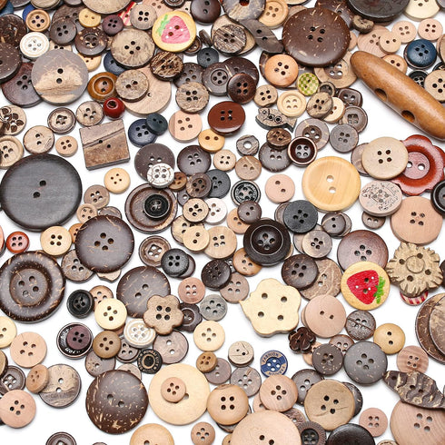 about 400 wood coconut shell button resin buttons, sewing DIY craft buttons, hand-painted decorative buttons...