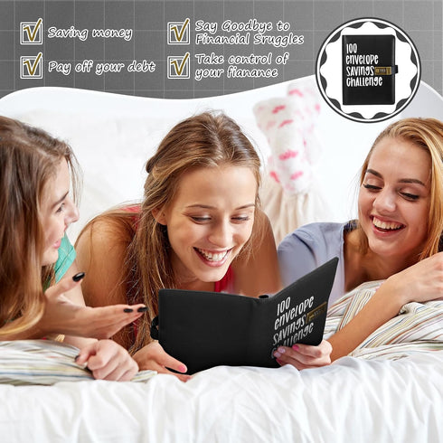 100 Envelopes Money Saving Challenge Binder Kit with Mini Calculator, A5 Budget Binder Book Organizer with Cash Envelopes for 100 Day to Save $5,0...