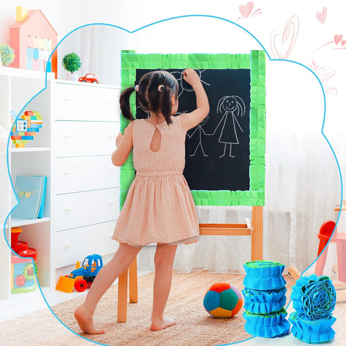 60 ft Ruffled Bulletin Board Borders Decoration Non Woven Fabric Bulletin Board Ocean Trim Blue Green Bulletin Board Border Poster Board Decoratio...