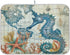 Nautical Ocean Seahorse Dish Drying Mat for Kitchen Counter 16x18 in Retro Map Microfiber Drying Mats Absorbent Reversible Dish Pad Medium Dish Dr...