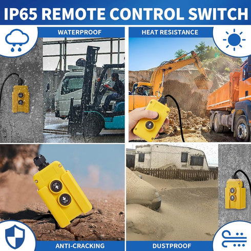 USLICCX 12V DC Dump-Trailer Remote-Control-Switch - for Double/Single Acting Electric Hydraulic Pumps Kit Power Unit Truck Gate Tipper Trailer Hoi...