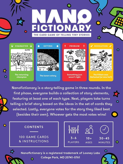 Looney Labs Nanofictionary Card Game - Creative Storytelling for All Ages...