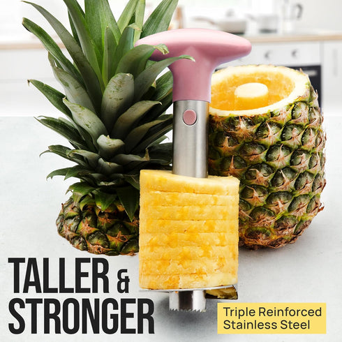 Zulay Kitchen Stainless Steel Pineapple Corer & Slicer + Eye Removal Tool – Heavy Duty Pineapple Cutter with Reinforced Blade – Effortless Pineapp...