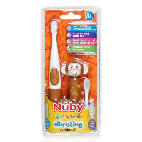 Nuby Electric Toothbrush with Animal Character, Monkey...