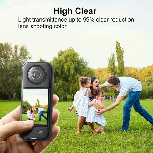 Insta 360 x3 Lens Protector, PULUZ Dual Lens Guards for Insta360 X3 Protective Case PC Protective Cover Sticky Lens Guards for Insta 360 x3 Access...