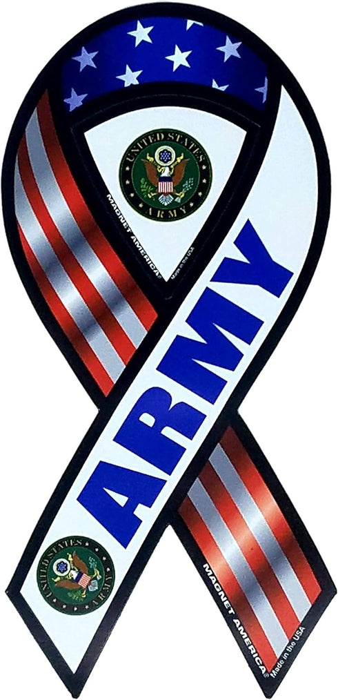 United States Army 2 in 1 Ribbon Magnet, Made in USA...