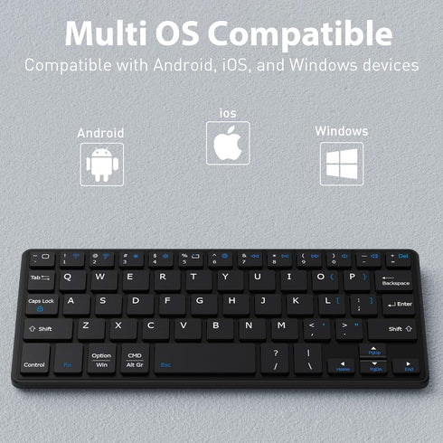 Doohoeek Universal Bluetooth Keyboard for Samsung Galaxy Z Fold, iPads, Tablets and Phones, Dual Bluetooth Mini Keyboard with Any-Angle Kickstand ...