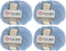 4 Skeins YarnArt Jeans 55% Cotton 45% Acrylic Yarn Blend Thread Crochet Hand Knitting Art Lot of 4skn 200 gr 696 yds (15-Light Blue)...