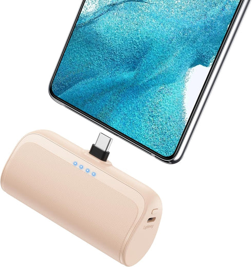 Mini Portable Charger 5200mAh,Ultra-Compact USB C Power Bank Portable Phone Charger,PD Fast Charging Cell Phone Battery Pack Compatible with Samsu...