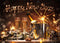 BELECO 5x3ft Fabric Happy New Year Backdrop 2025 New Years Eve Backdrops New Year Party Decorations Banner Lucky Horseshoe Champagne Fireworks Bok...