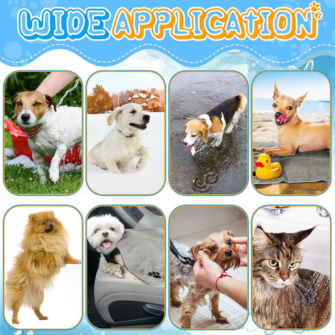 Chumia 4 Pack Pet Grooming Towel Absorbent Dog Towels for Drying Dogs Soft Microfiber Dog Drying Towel Quick Drying Large Dog Bath Towel for Dogs,...