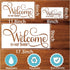 6 Pieces Welcome Stencils for Painting on Wood, Family Doormat Stencils Welcome Sign Templates for Painting Fabric Wall Wood Sign (Welcome-2)...