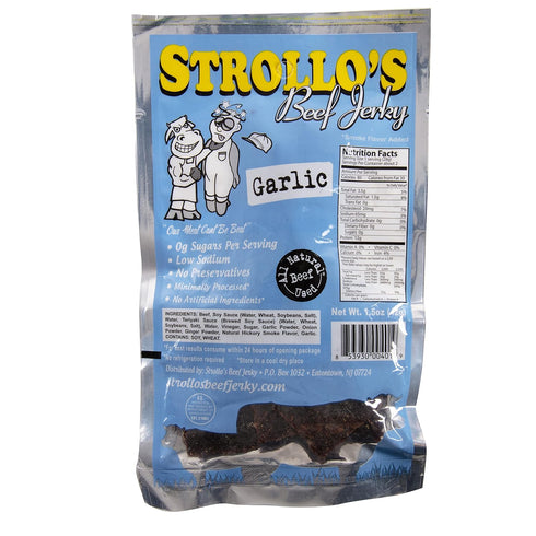 Strollo's Beef Jerky Sampler - Variety 4 Pack (1 of each flavor) Low Sodium, Low Carb, Low Sugar - Made with all Natural USA Beef, USDA Certified...