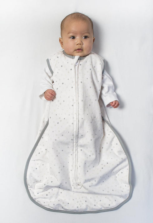 Amazing Baby Microfleece Sleeping Sack, Wearable Blanket with 2-Way Zipper, Use After Swaddle Transition, Playful Dots, Sterling, Large 12-18 Mont...