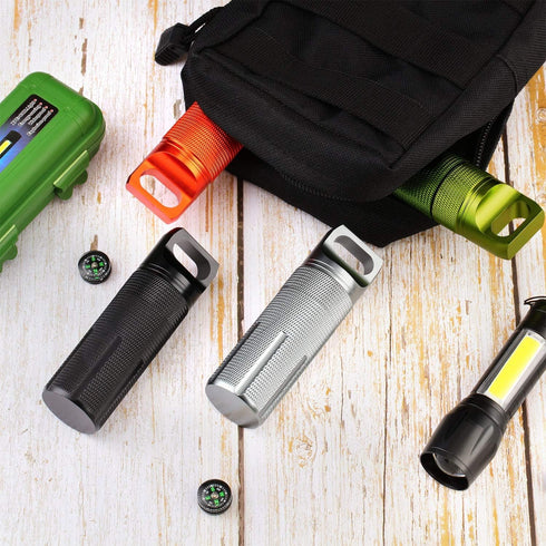 Patelai 4 Pieces Portable Pill Case Waterproof EDC Container Capsule Airtight Aluminum Pill Bottle Keychain Pill Holder Travel Pill Storage Supple...