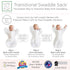 SwaddleDesigns Transitional Swaddle Sack, Arms Up Half-Length Sleeves & Mitten Cuffs, Swaddle for Newborn Transition to Baby Sleep Sack Wearable B...