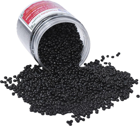 Mandala Crafts Glass Tiny Beads - 6000 8/0 Small Kit - 3mm Black for Jewelry...