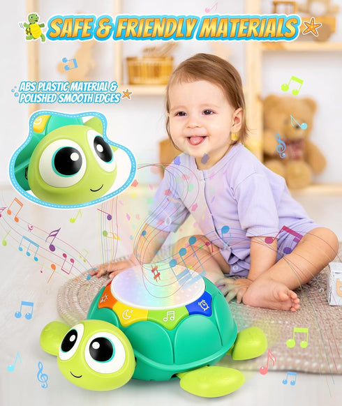 Baby Toys 6 to 12 Months, Musical Turtle Crawling Baby Toys for 12-18 Months, Infant Learning Toy with Light & Sound for 1 2 Year Old, Birthday Gi...